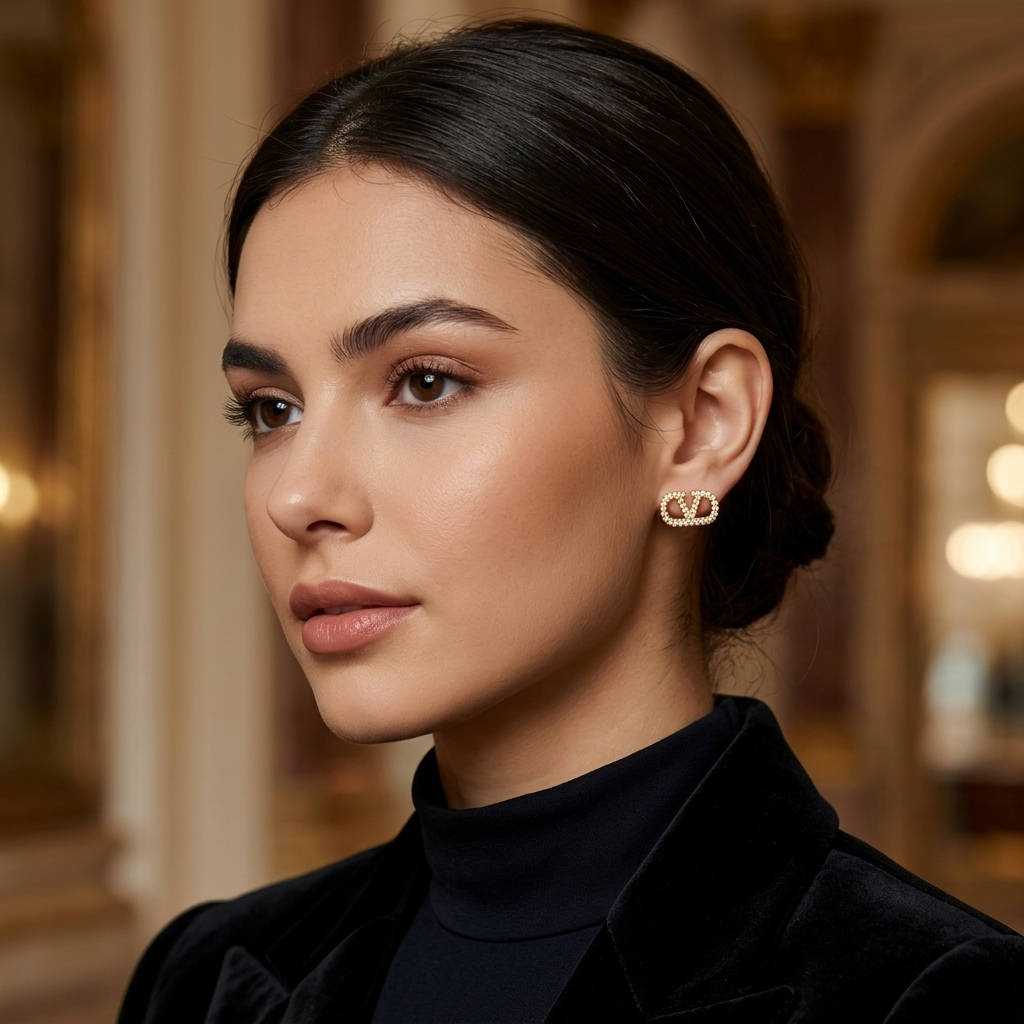 Signature V Pavé Stud Earrings