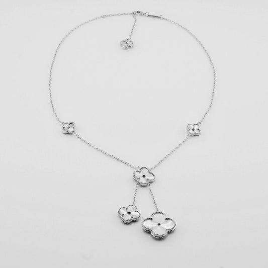 Silver Floral Cascade Necklace